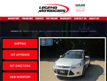 Tablet Screenshot of legendmotorcars.com